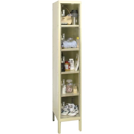 Global Industrial See-Thru Door Locker, 12 in W, 12 in D, 66 in H, Tan B2318157